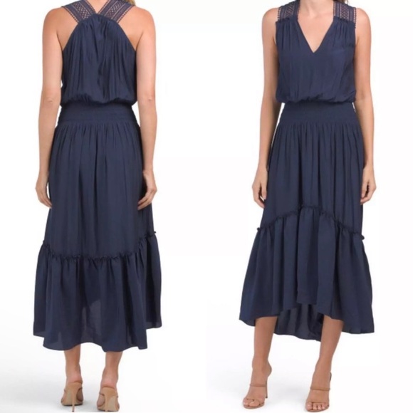 Ramy Brook Dresses & Skirts - Ramy Brook Samantha Crochet Strap Navy Blue Sleeveless Dress NWT